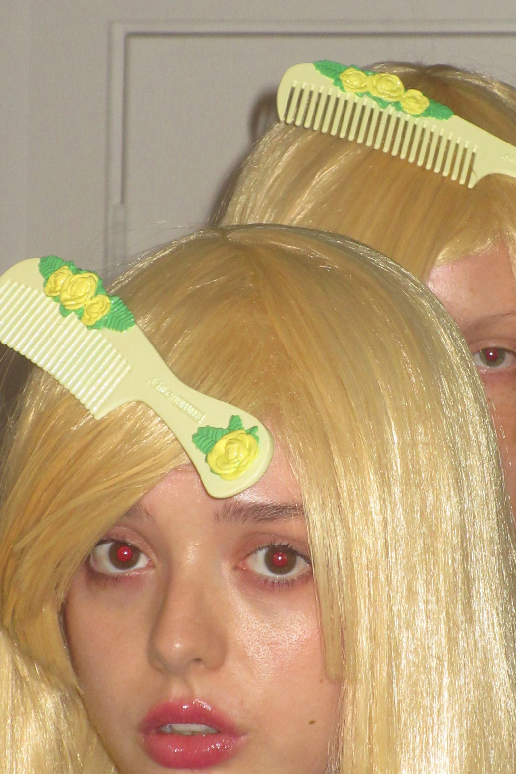 YELLOW FLOWER COMB HAIR CLIP