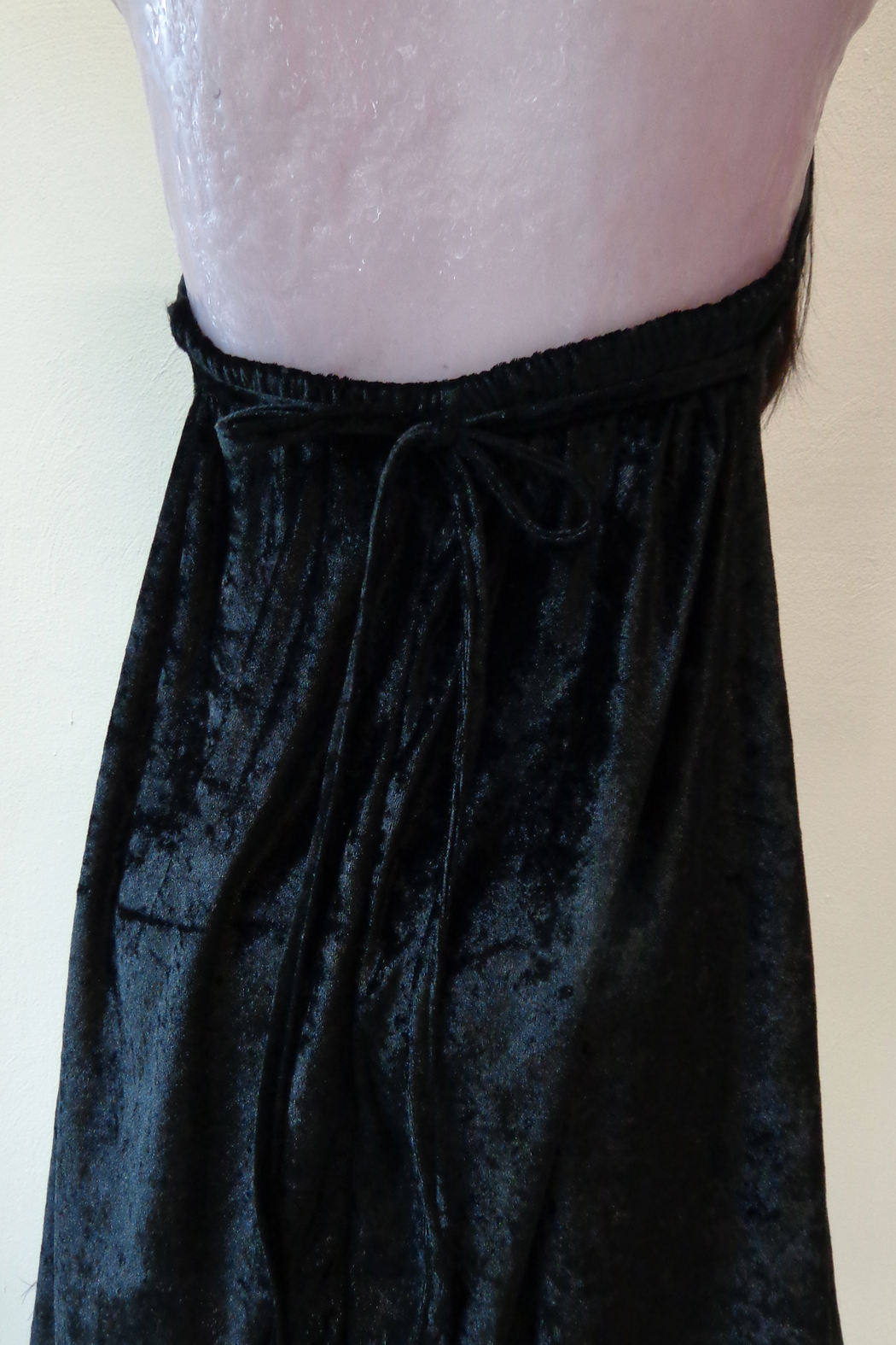 VELVET HALTER PLUSH DRESS