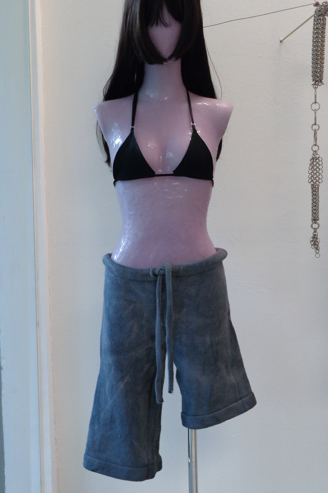Grey Assymmetric Shorts