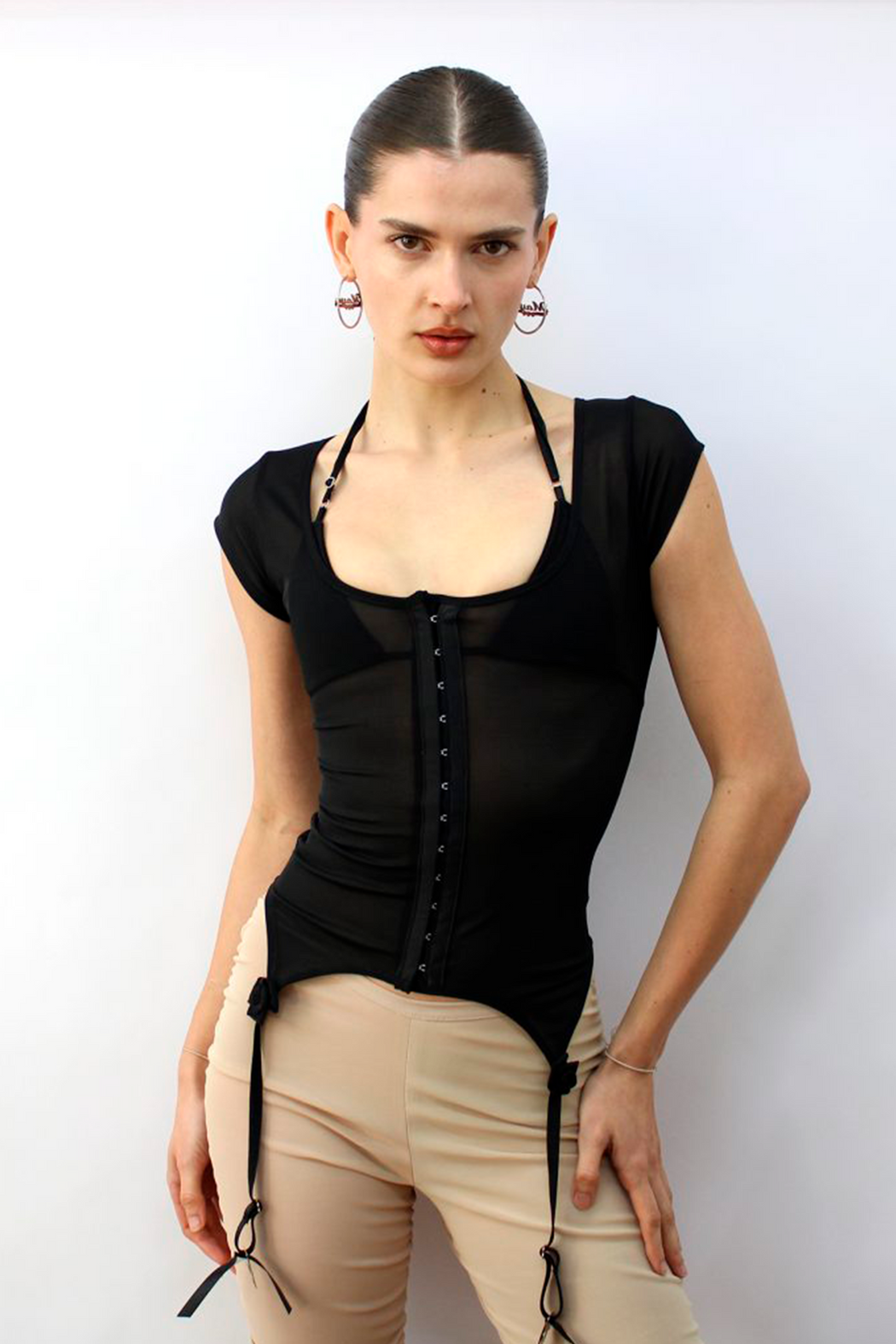 GARTER TOP - BLACK