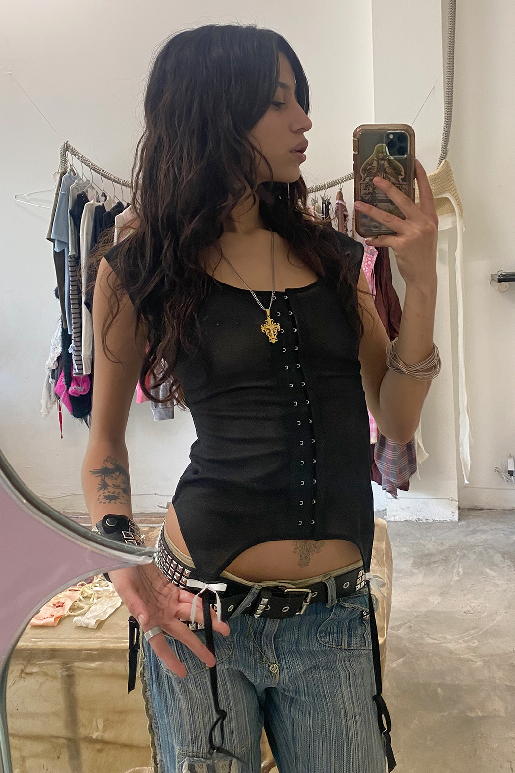 GARTER TOP - BLACK