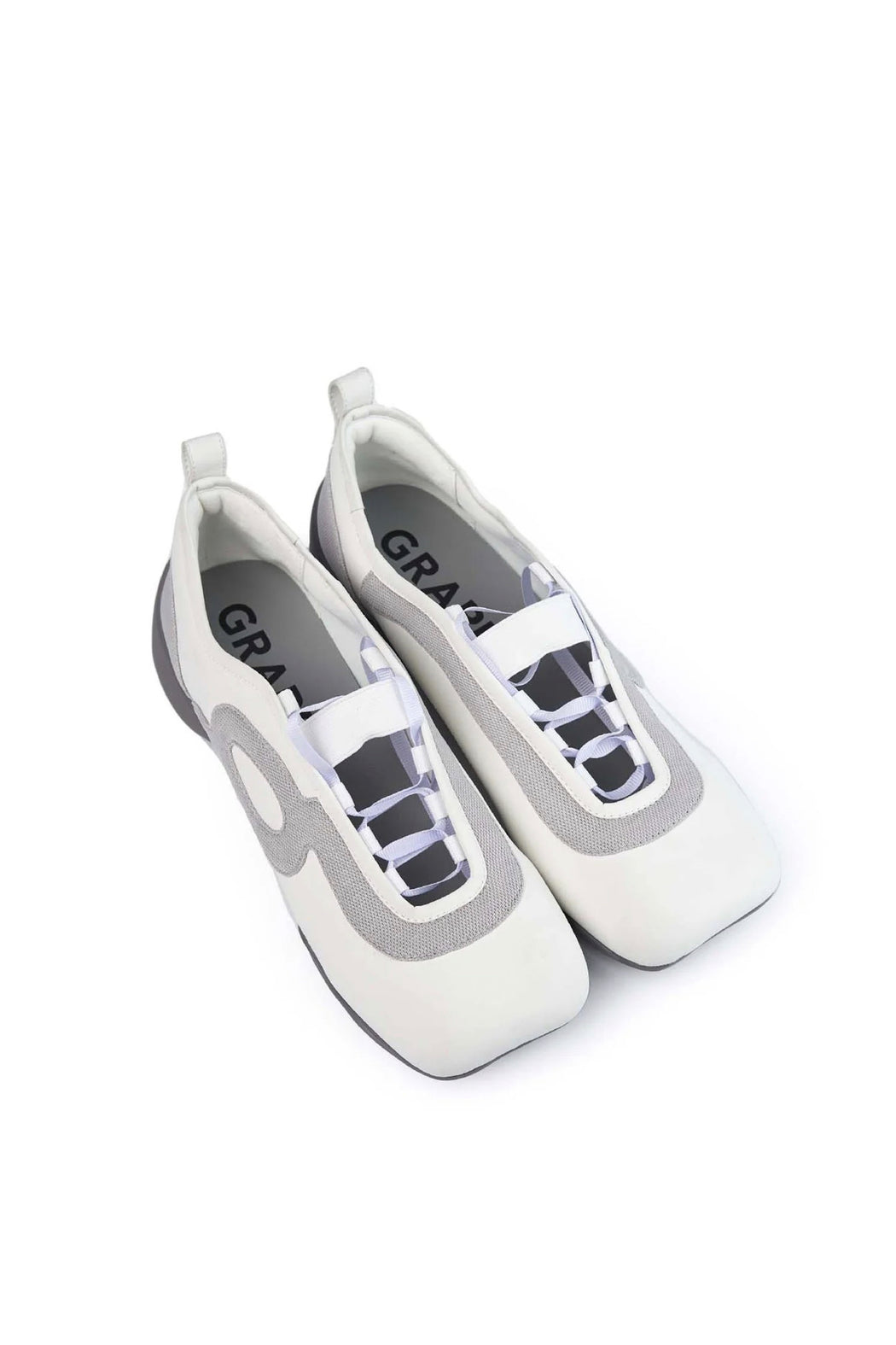 White Retro Strappy Tongue Sneakers