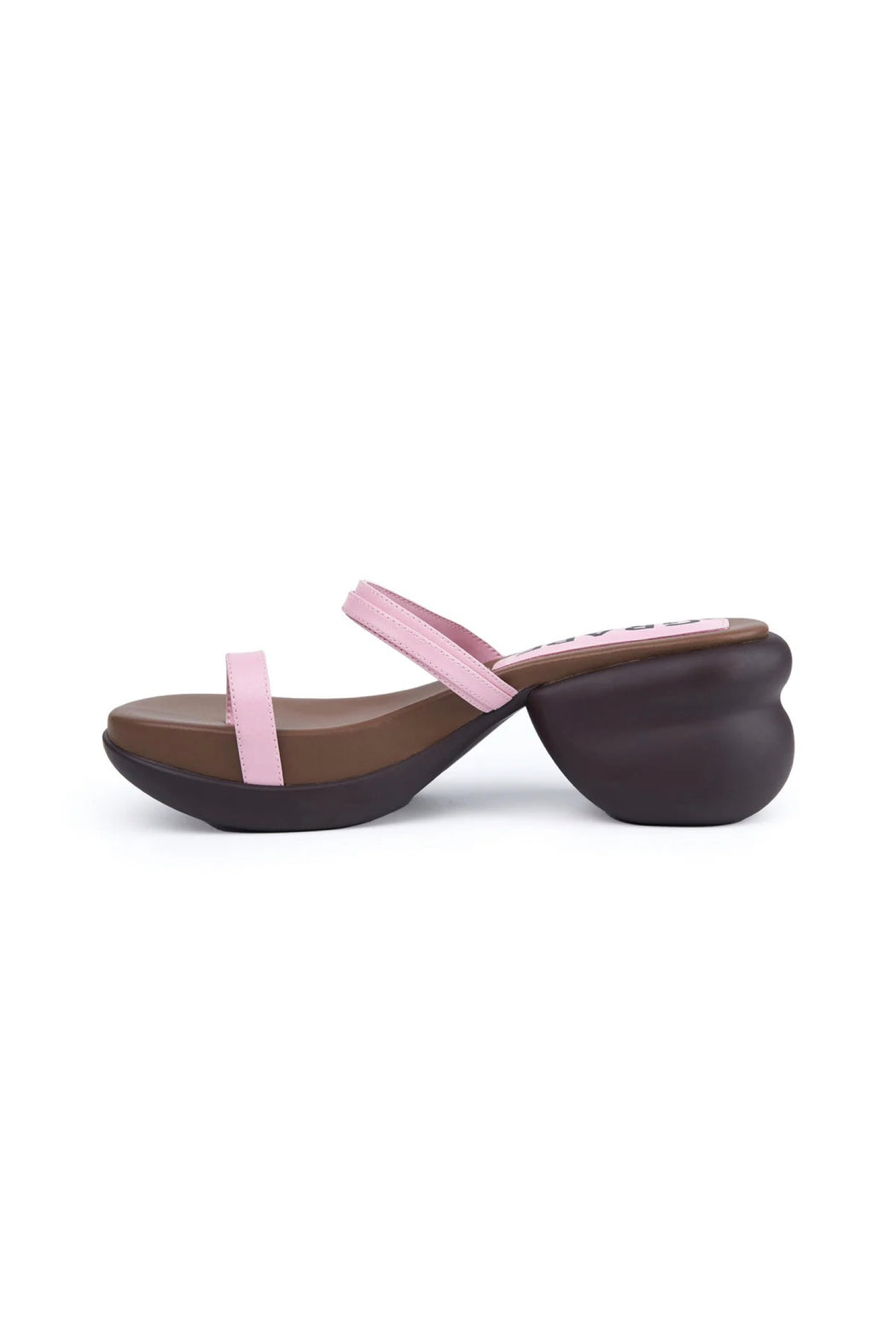 Pink/Brown Asymmetric Split-Toe Sandal
