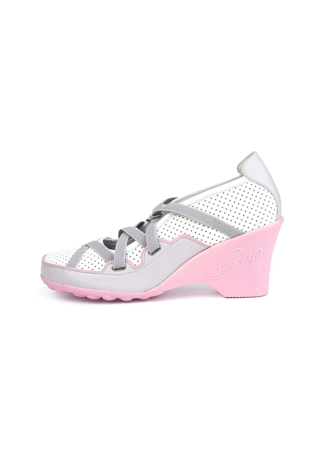 White Pink Strappy High-Heels