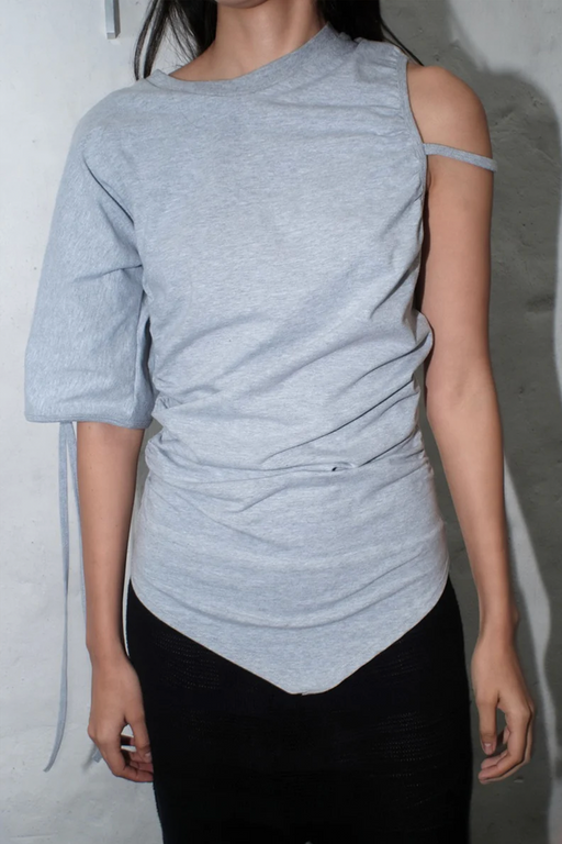Jersey Drape Top Gray