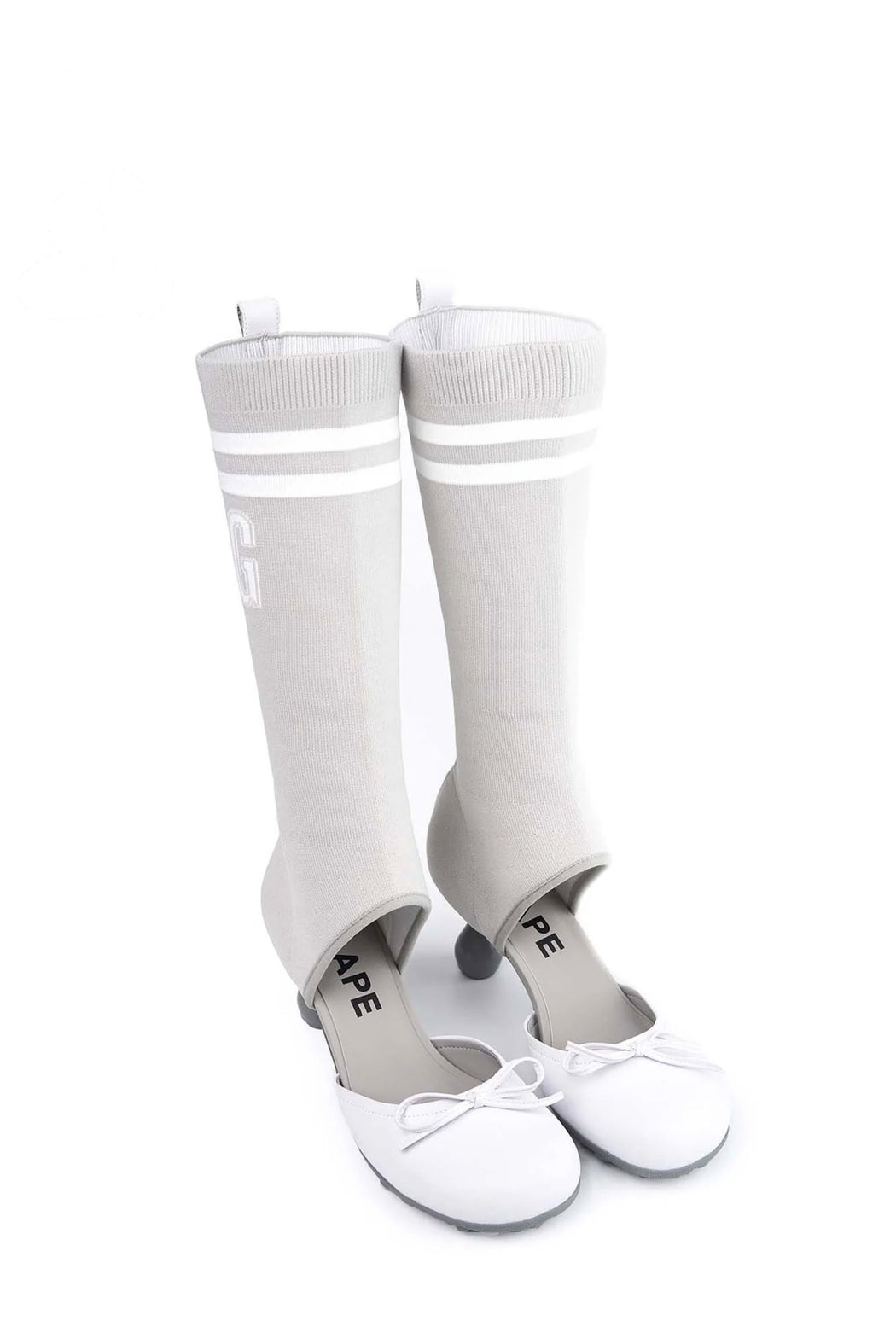 GREY BALLET STOCKING HIGH HEELS