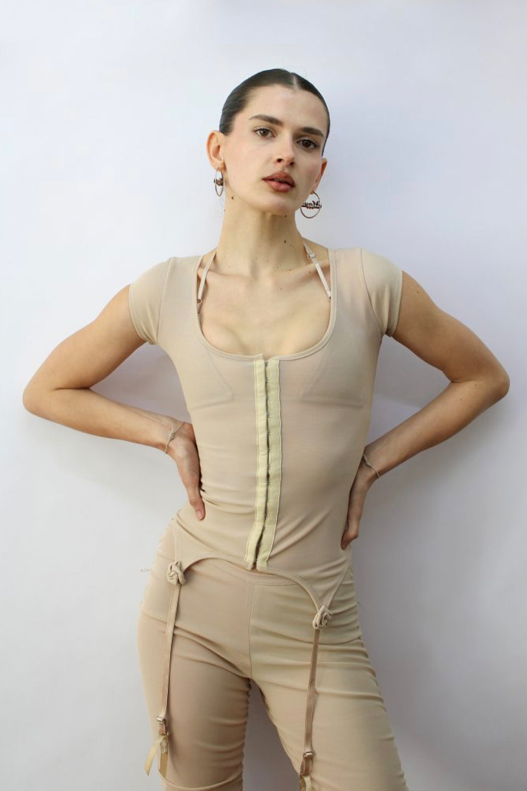 GARTER TOP - NUDE