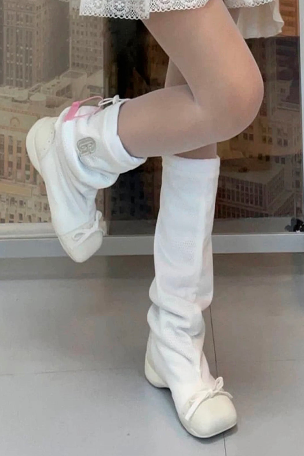 WHITE SPORT BALLET BOOTS