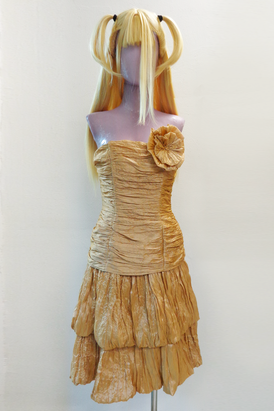 Ruffle Gold Dress