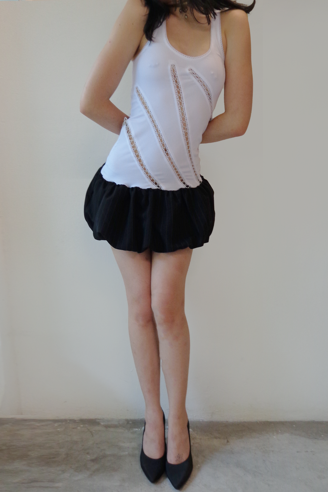 Winona Dress Black White