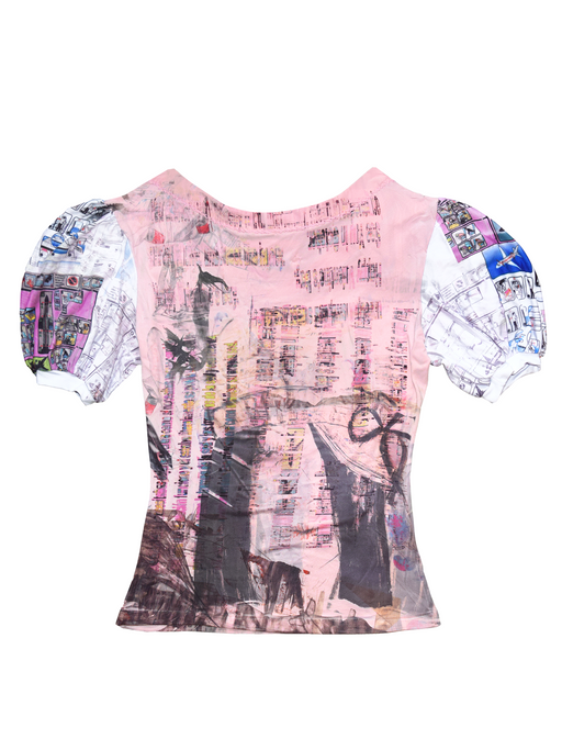 Airplain Puff Sleeve Top