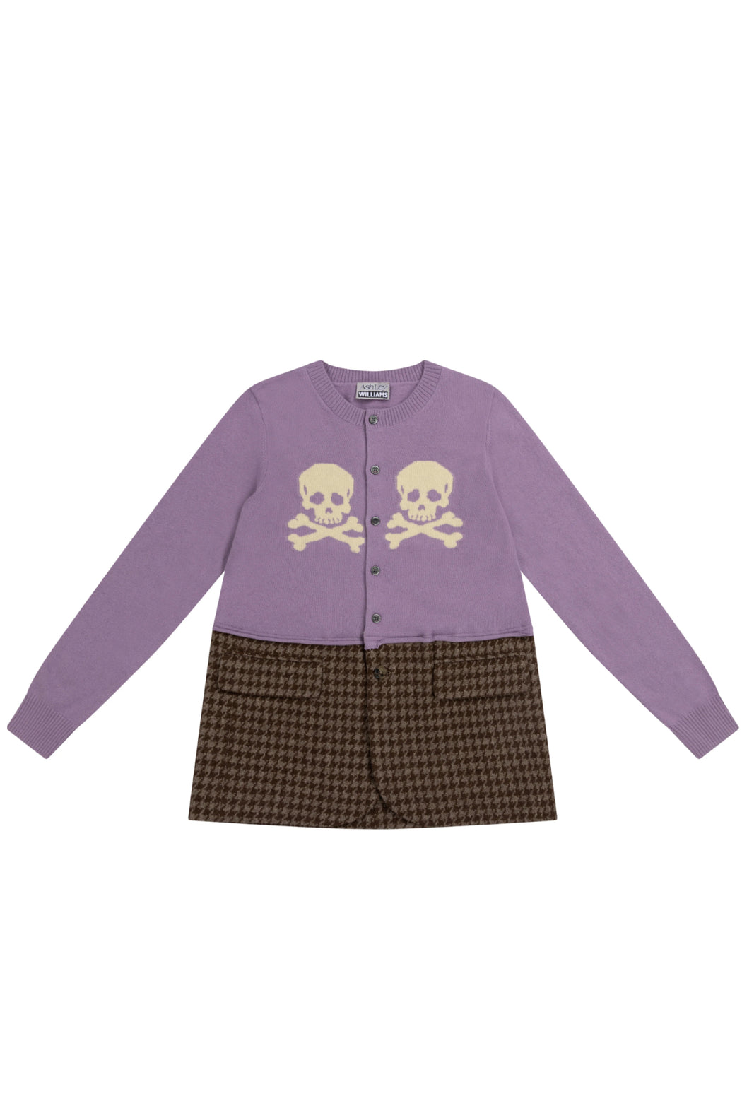 KNIT SKULL CARDIGAN JACKET / PURPLE