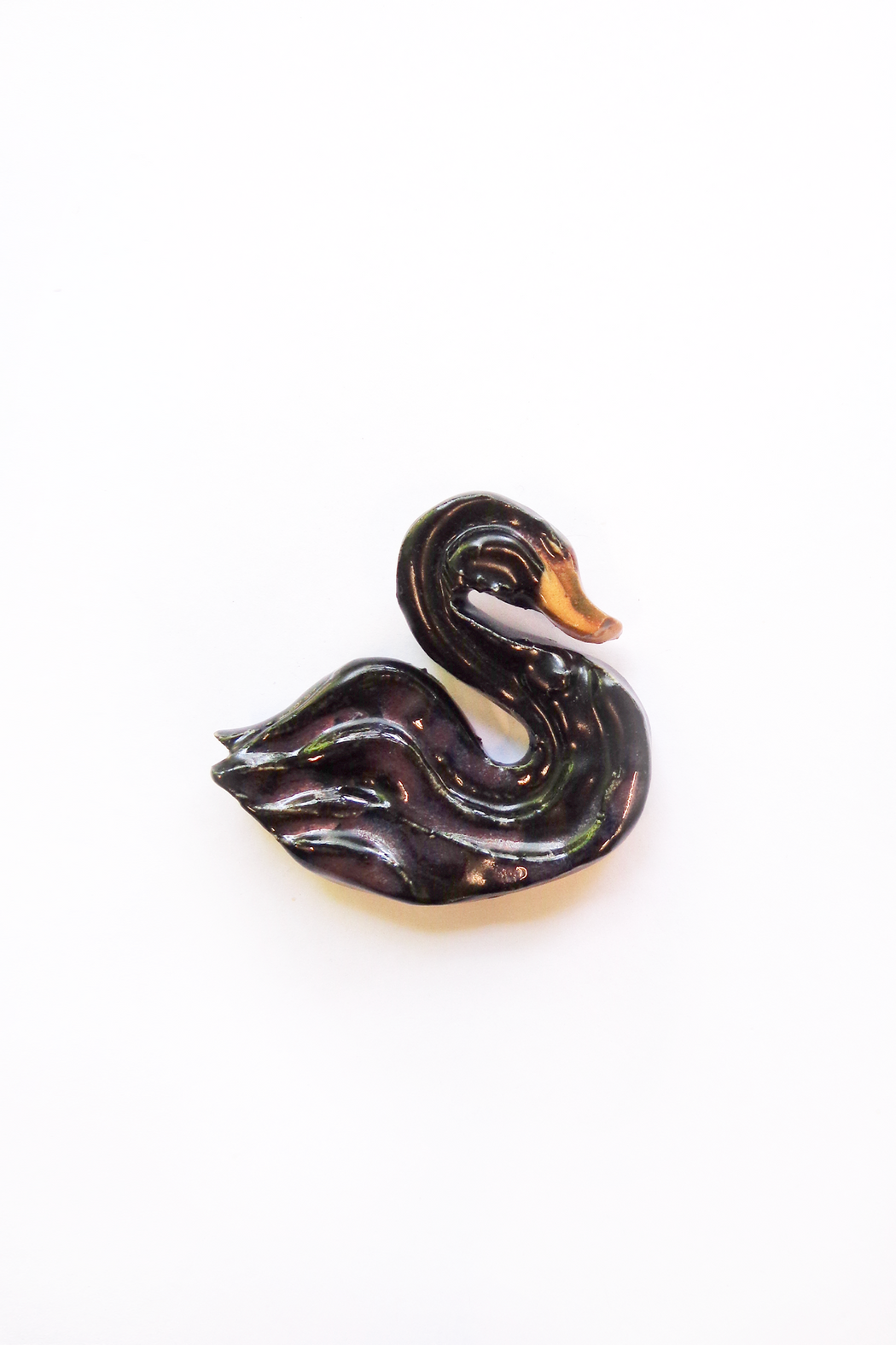 Swan Broch Black Flower