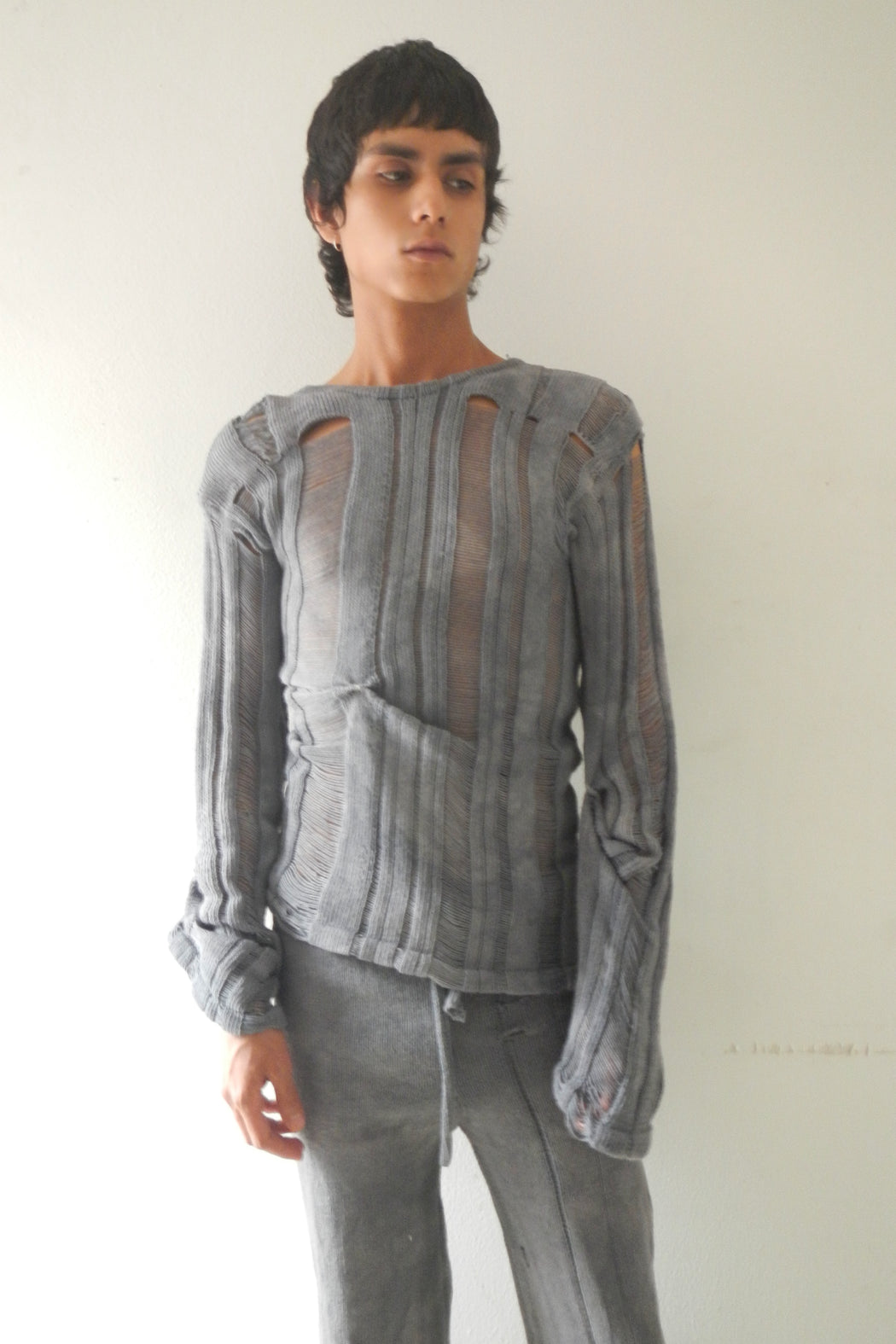 DRAPPED SWEATER - GRAY