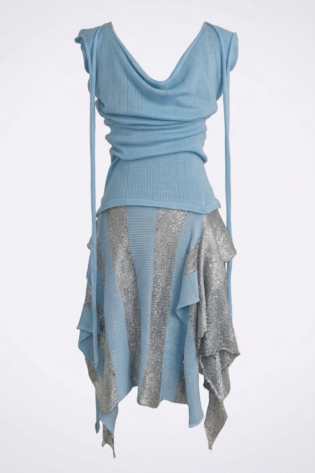 STRIPPED OF SHOULDER DRESS