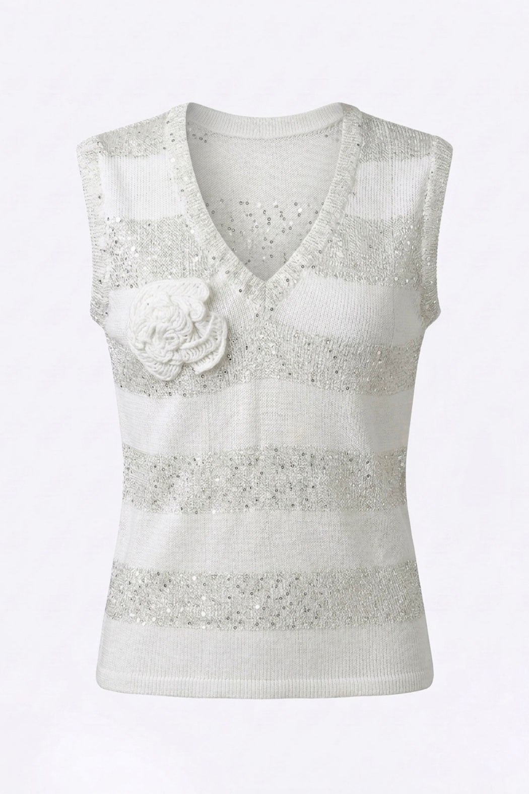 WHITE STRIPPED VEST