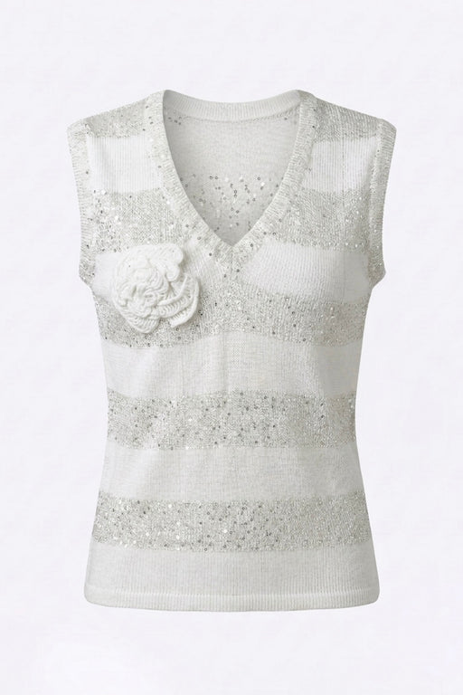 WHITE STRIPPED VEST