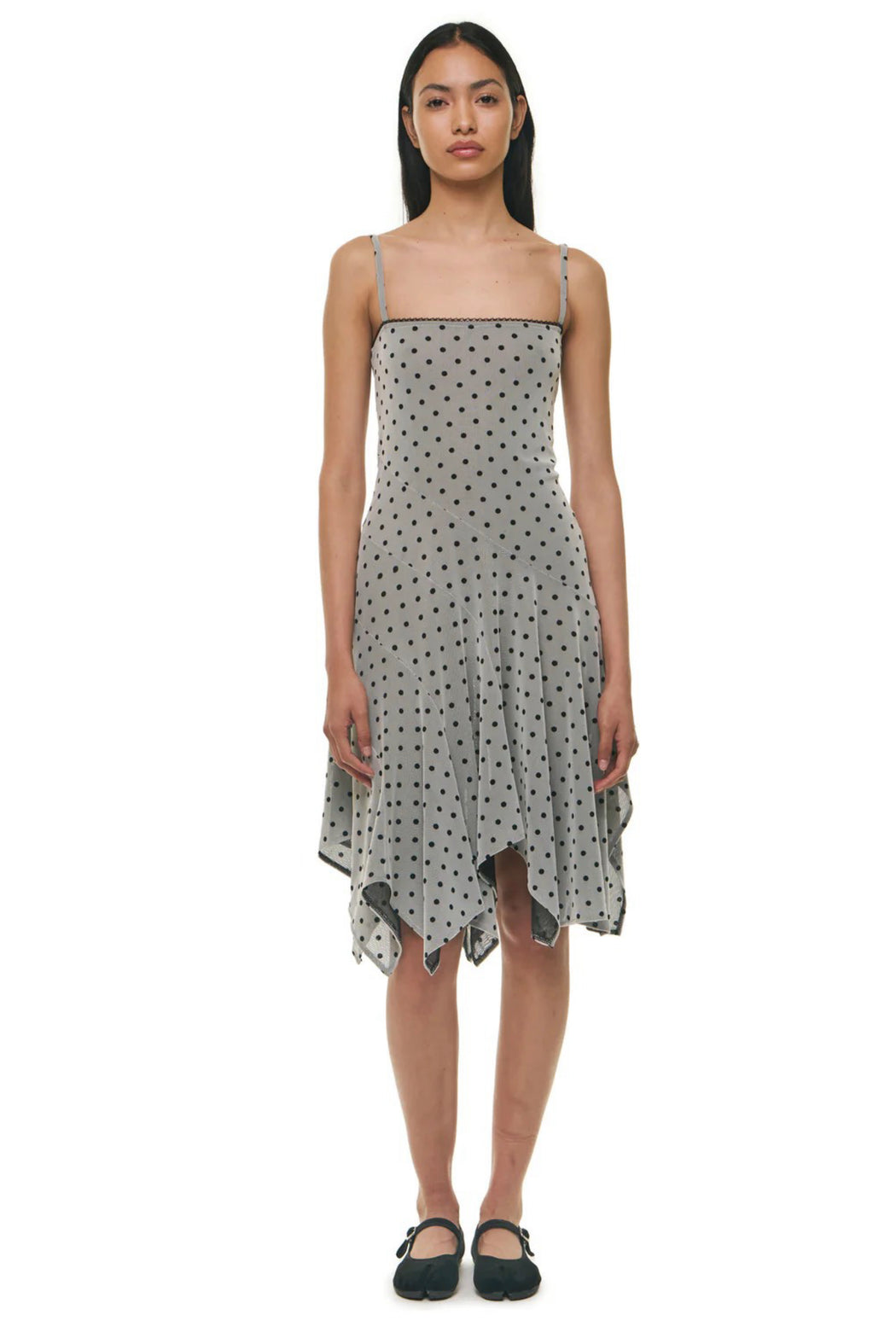 Odette Dress Polka Dots - Gray