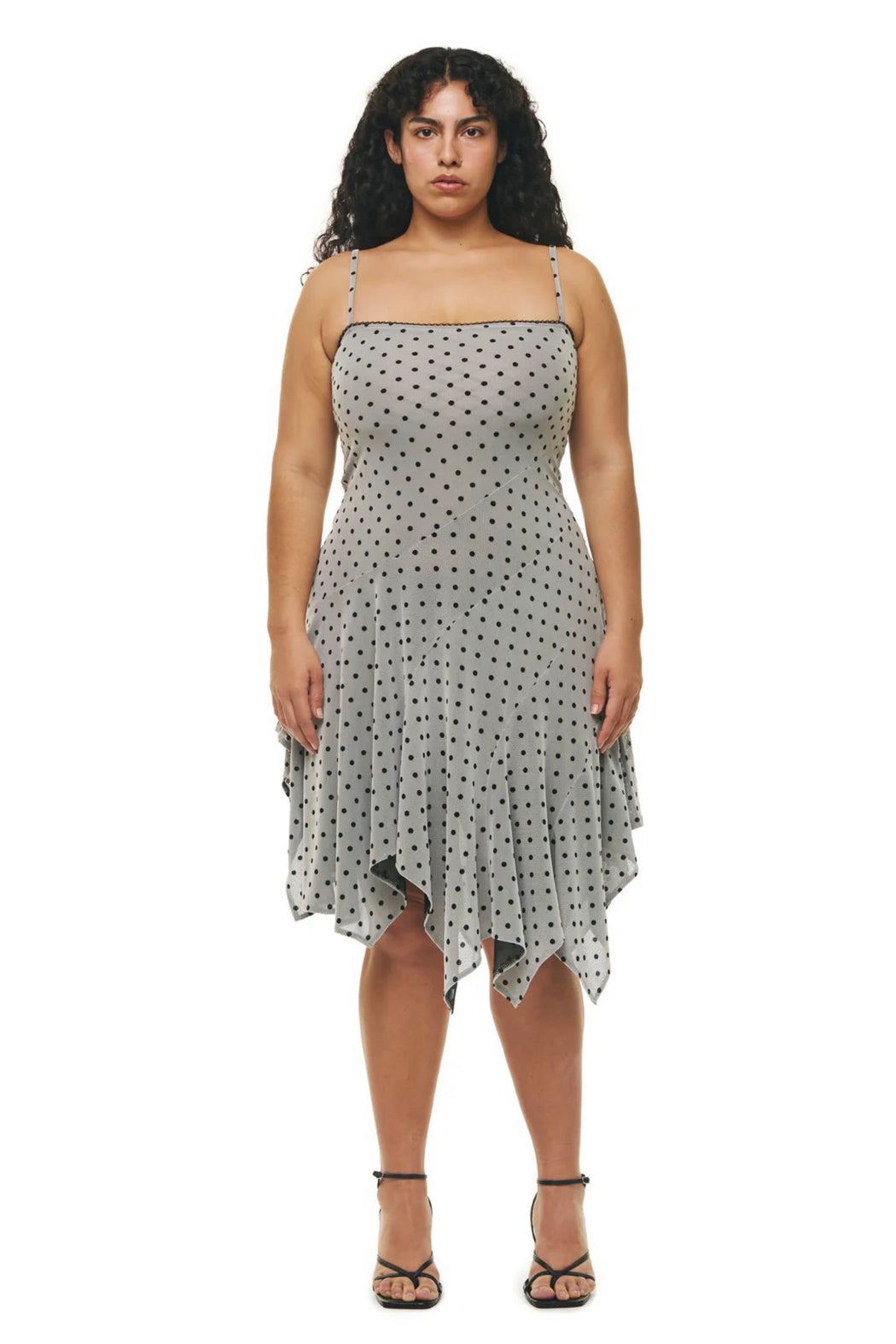 Odette Dress Polka Dots - Gray
