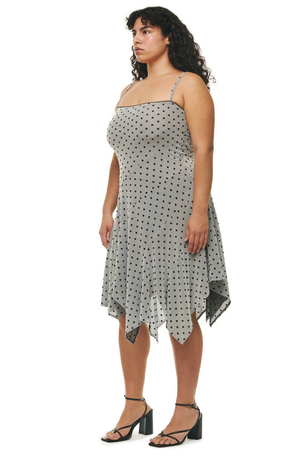 Odette Dress Polka Dots - Gray