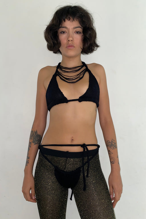 KNIT BIKINI - BLACK