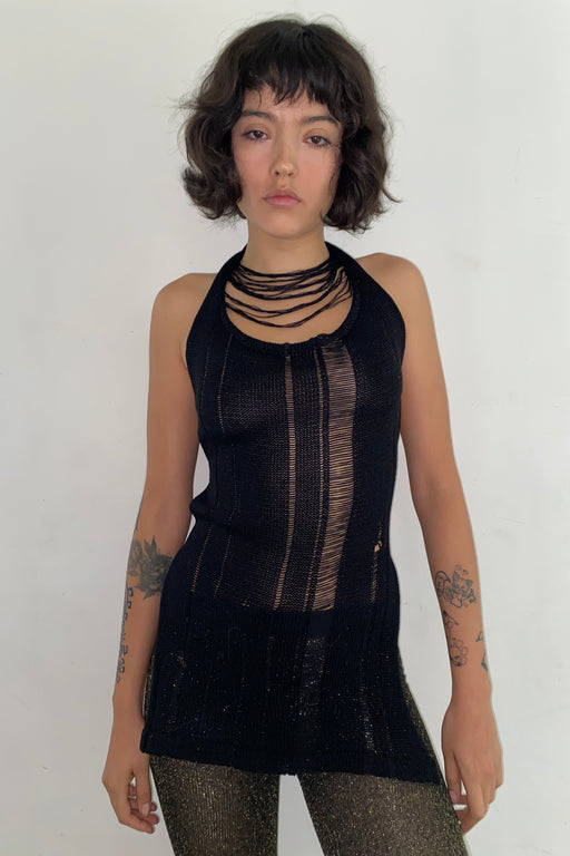 LONG TANK TOP - BLACK