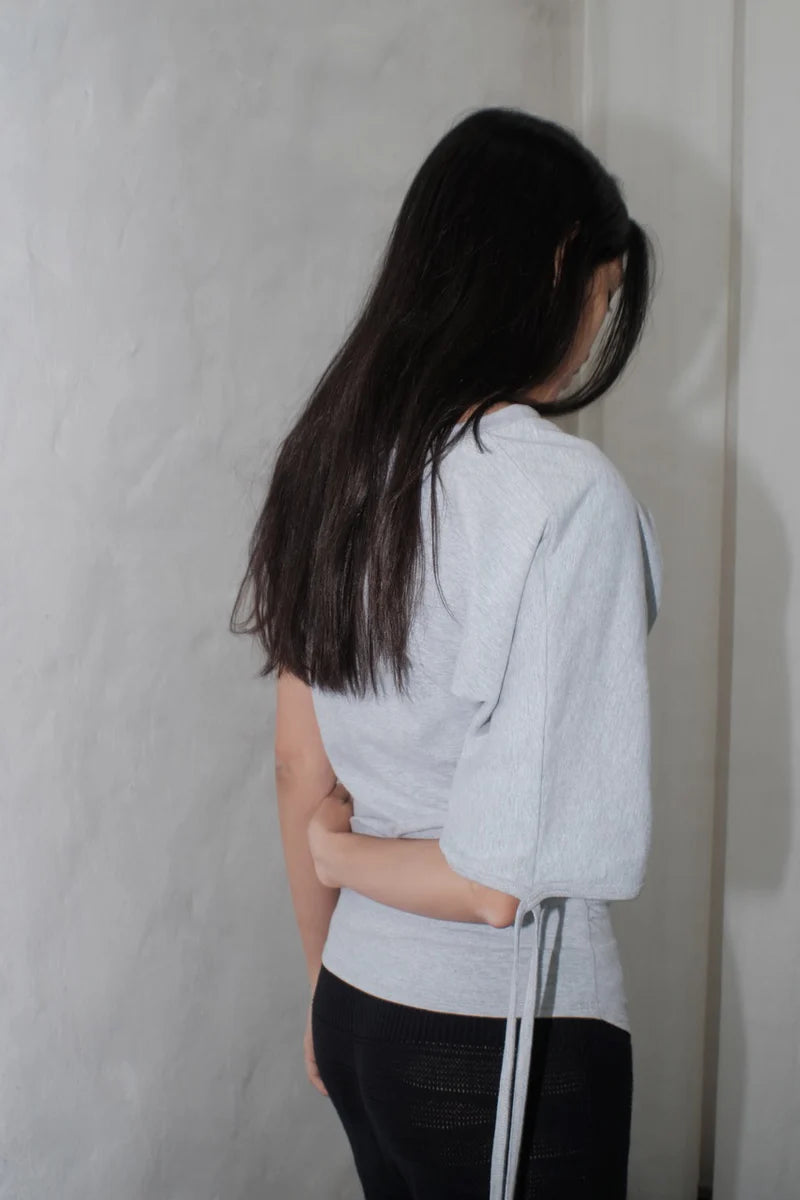 Grey Jersey Drape Top