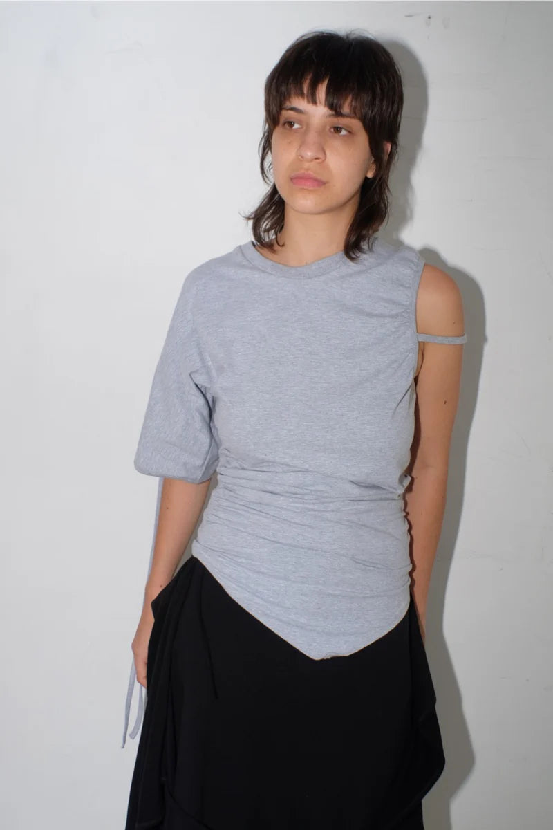 Grey Jersey Drape Top