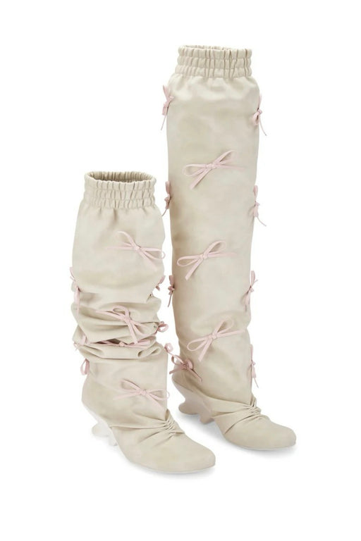 OFF-WHITE BOW WEDGE HIGH BOOTS