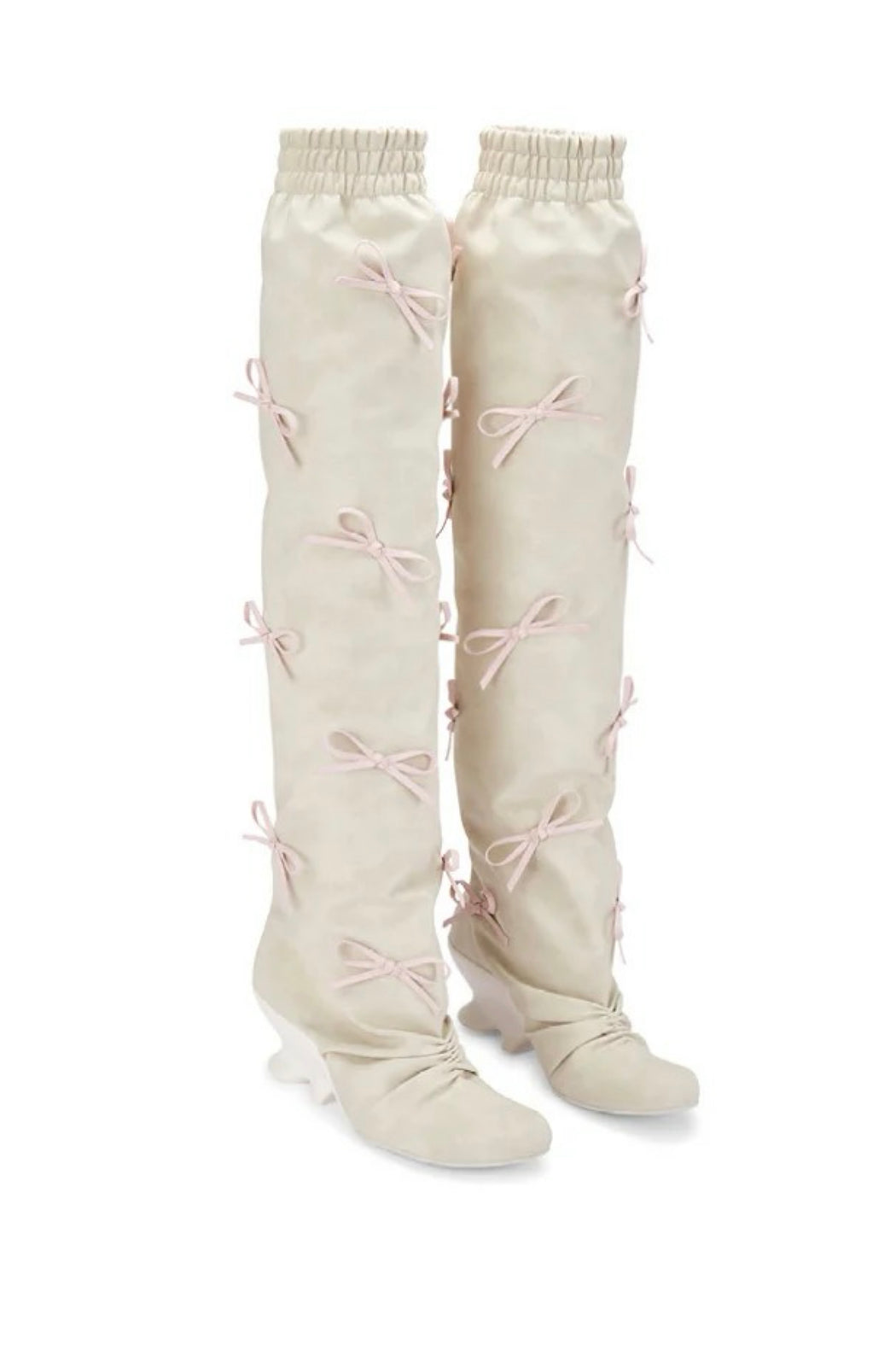 OFF-WHITE BOW WEDGE HIGH BOOTS
