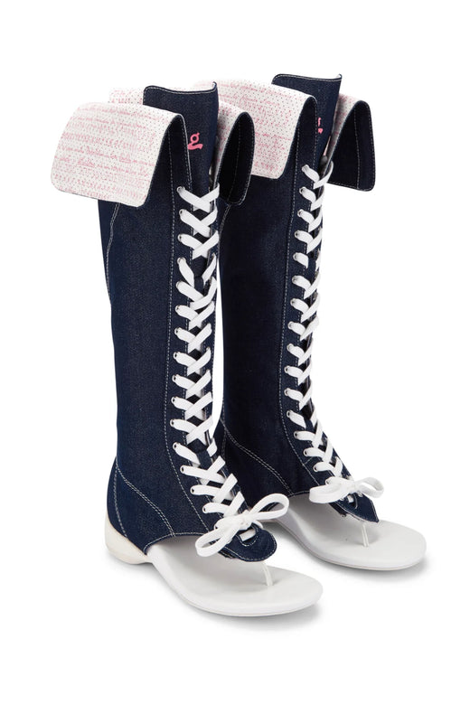 DENIM PRINT "LAPEL #3" BOXING BOOTS