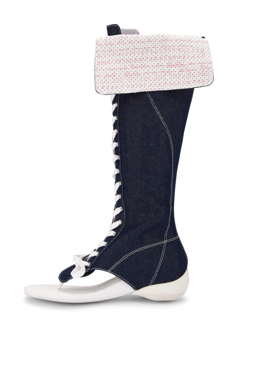 DENIM PRINT "LAPEL #3" BOXING BOOTS