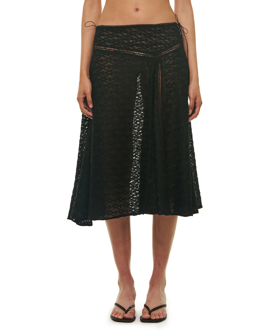 Tatiana Midi Skirt Lace - Black