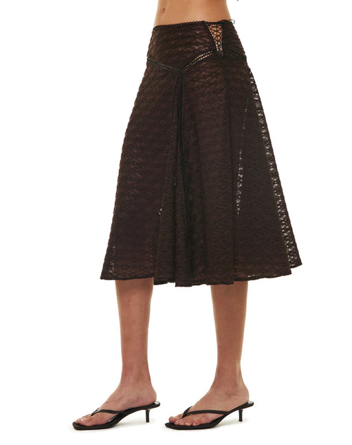 Tatiana Midi Skirt Lace - Black