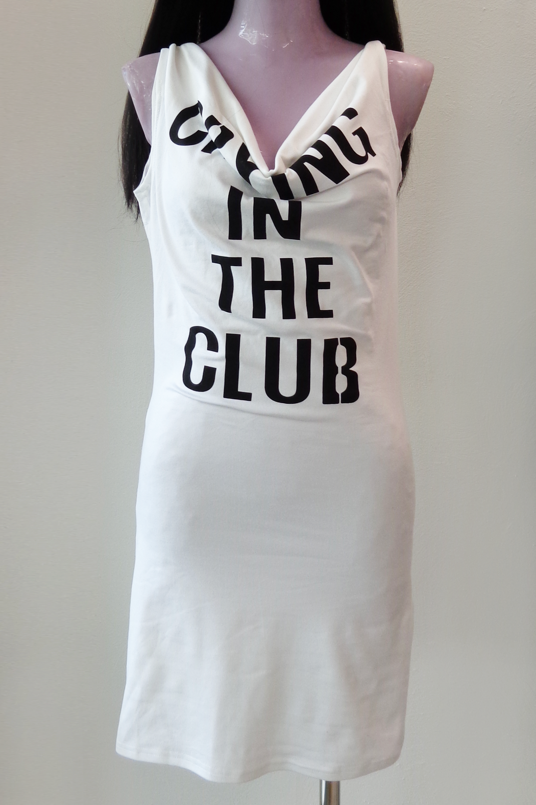 CRYING IN THE CLUB SLIP WHITE DRESS