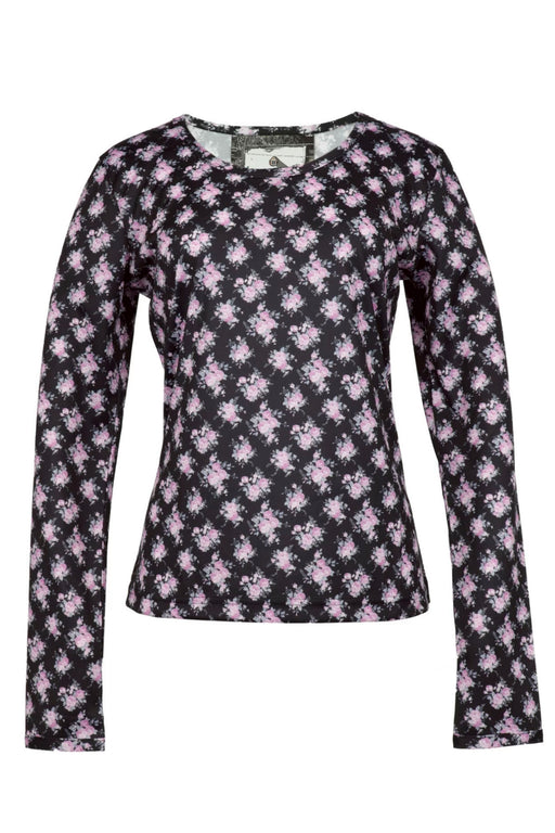 Flower Print Tee - Black