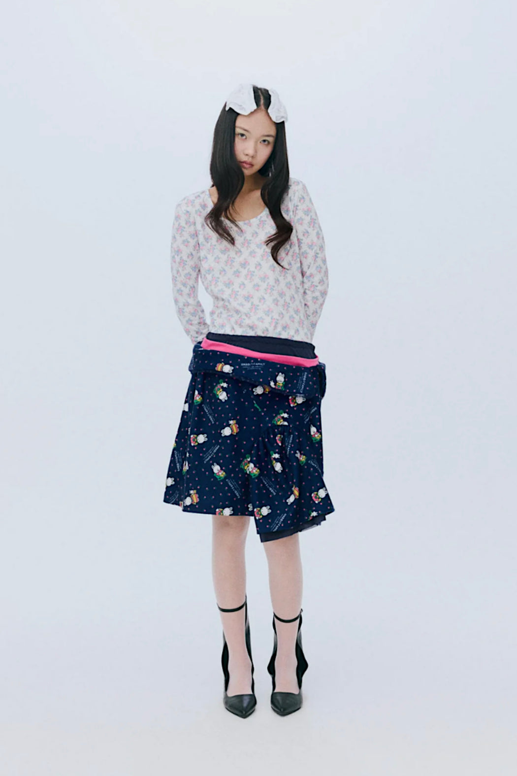 Flower Print Tee - White