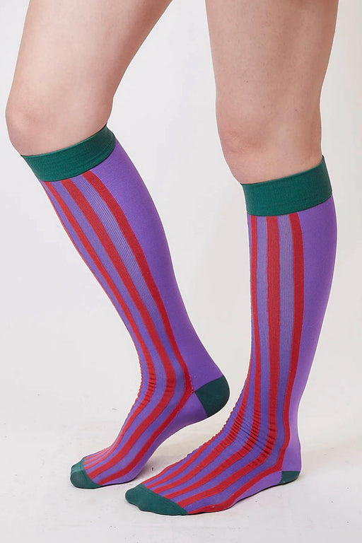 Darling Knee High Red/Purple Stripe