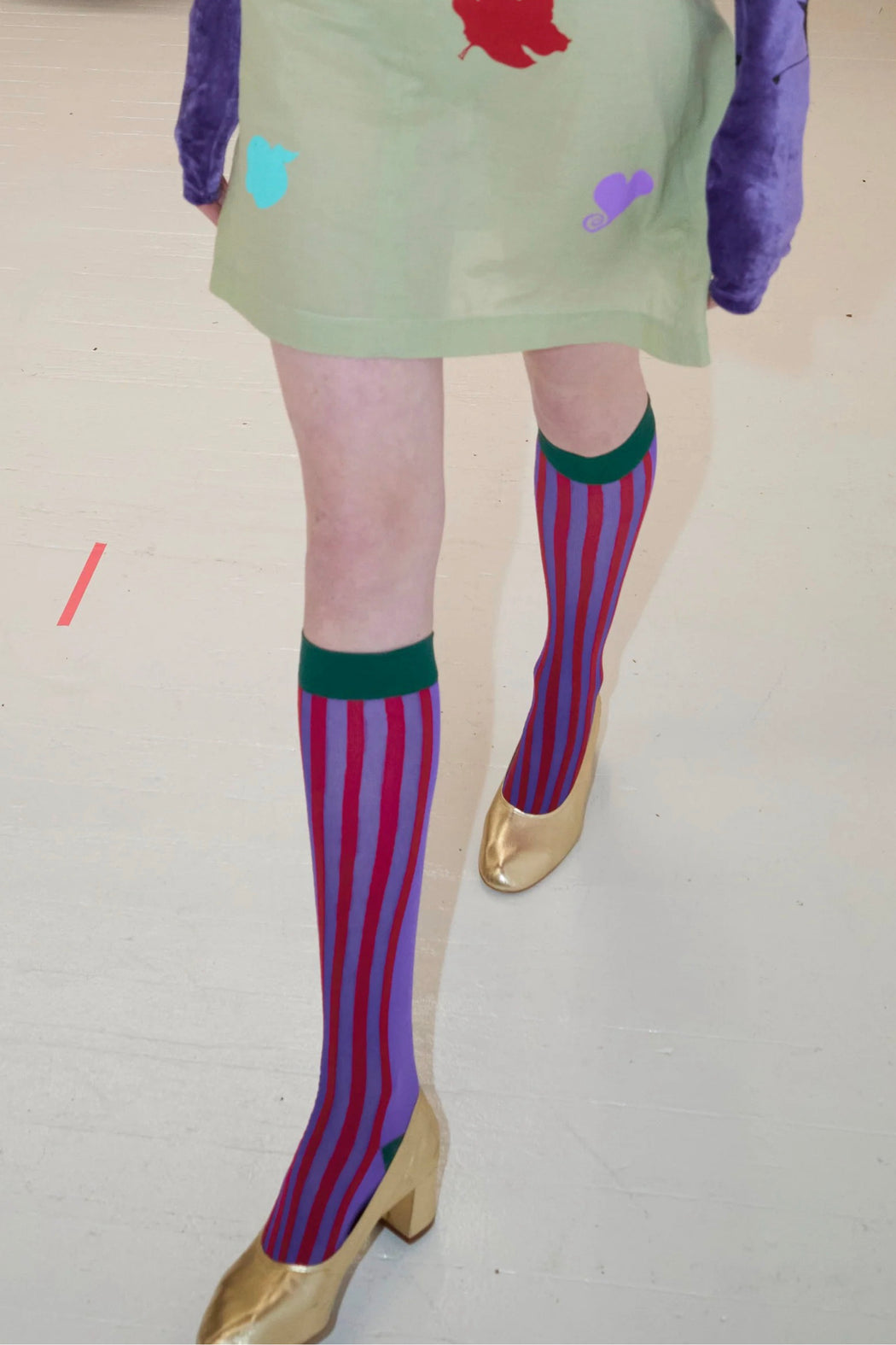 Darling Knee High Red/Purple Stripe