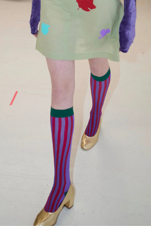 Darling Knee High Red/Purple Stripe