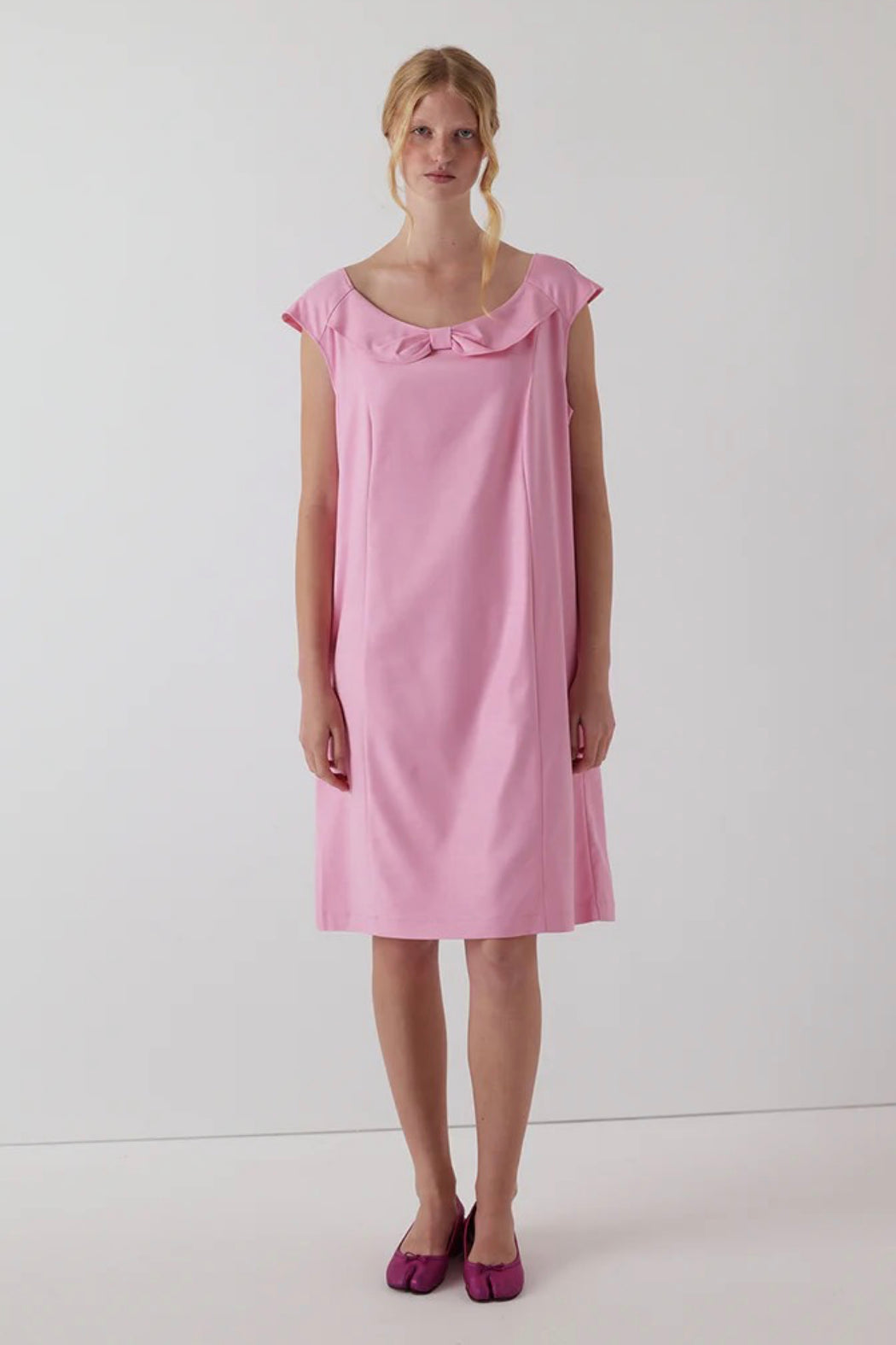 Office Bow Dress - Bubblegum Pink