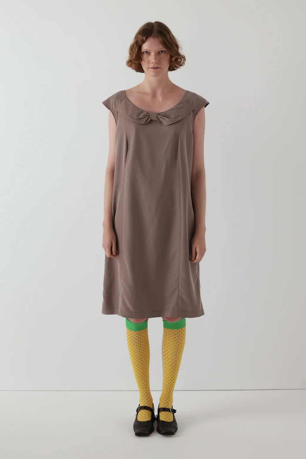 Office Bow Dress Fawn