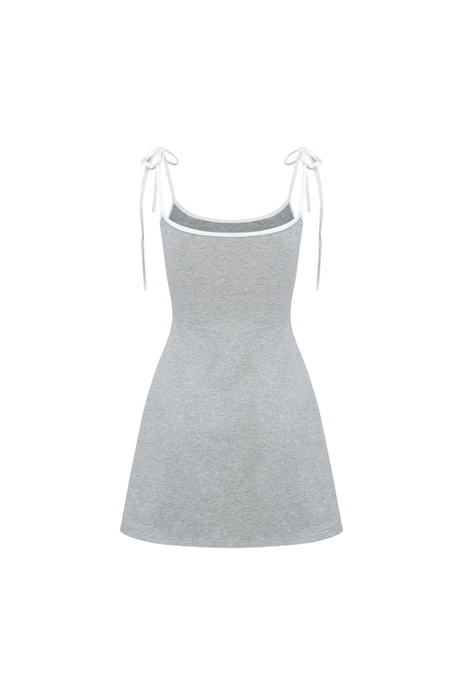 Nodress gray "No cry" crying eyes printed camisole dress