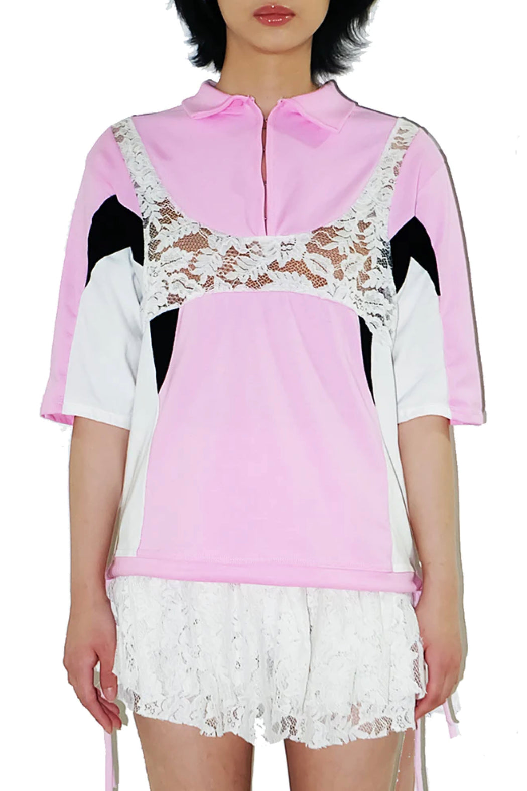 Plug Lace Polo — Pink