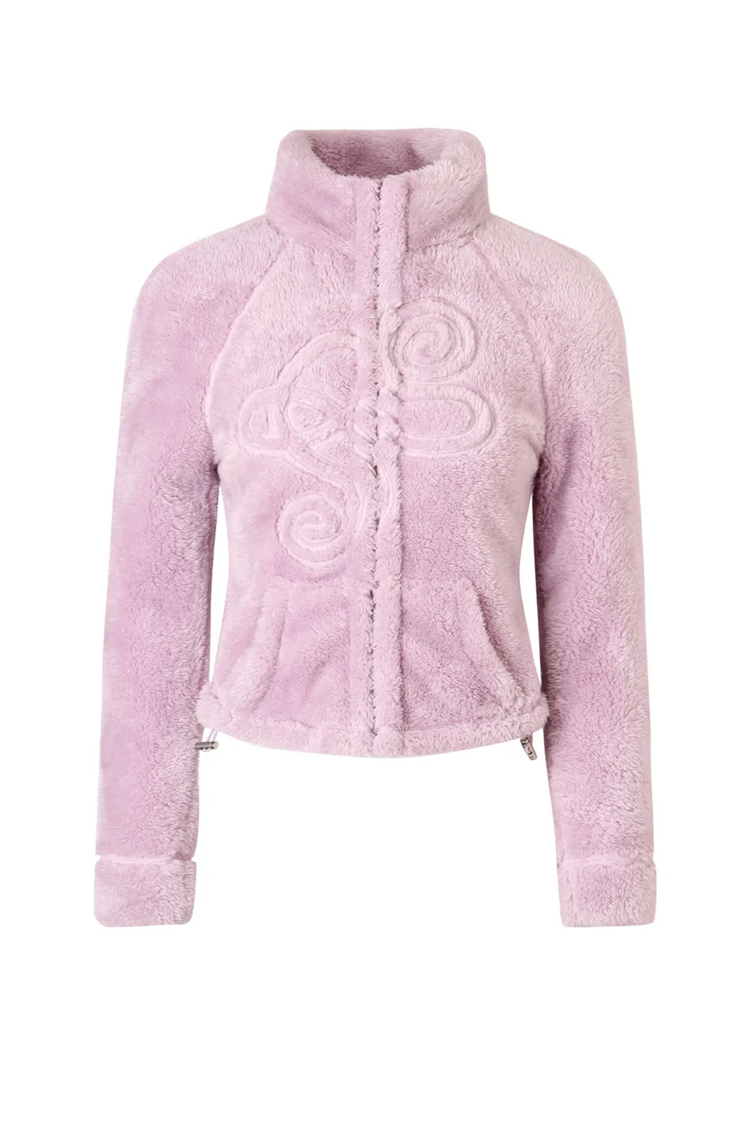 Purple Logo-Embroidery Polar Fleece Jacket