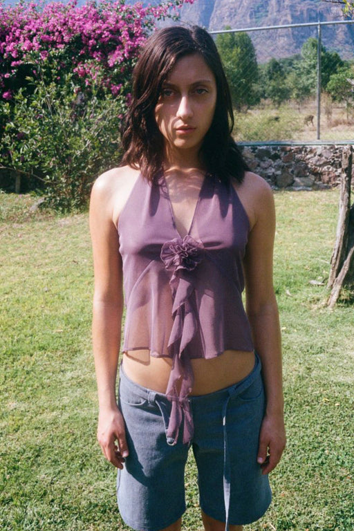 ROSE HALTER TOP - VIOLET