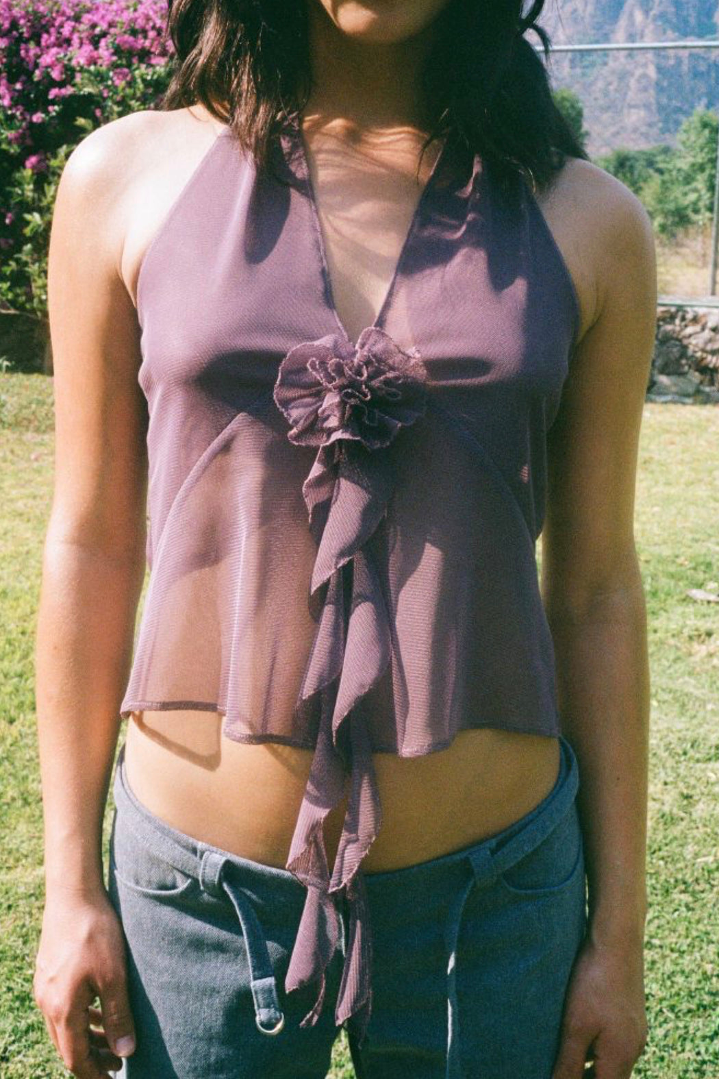 ROSE HALTER TOP - VIOLET