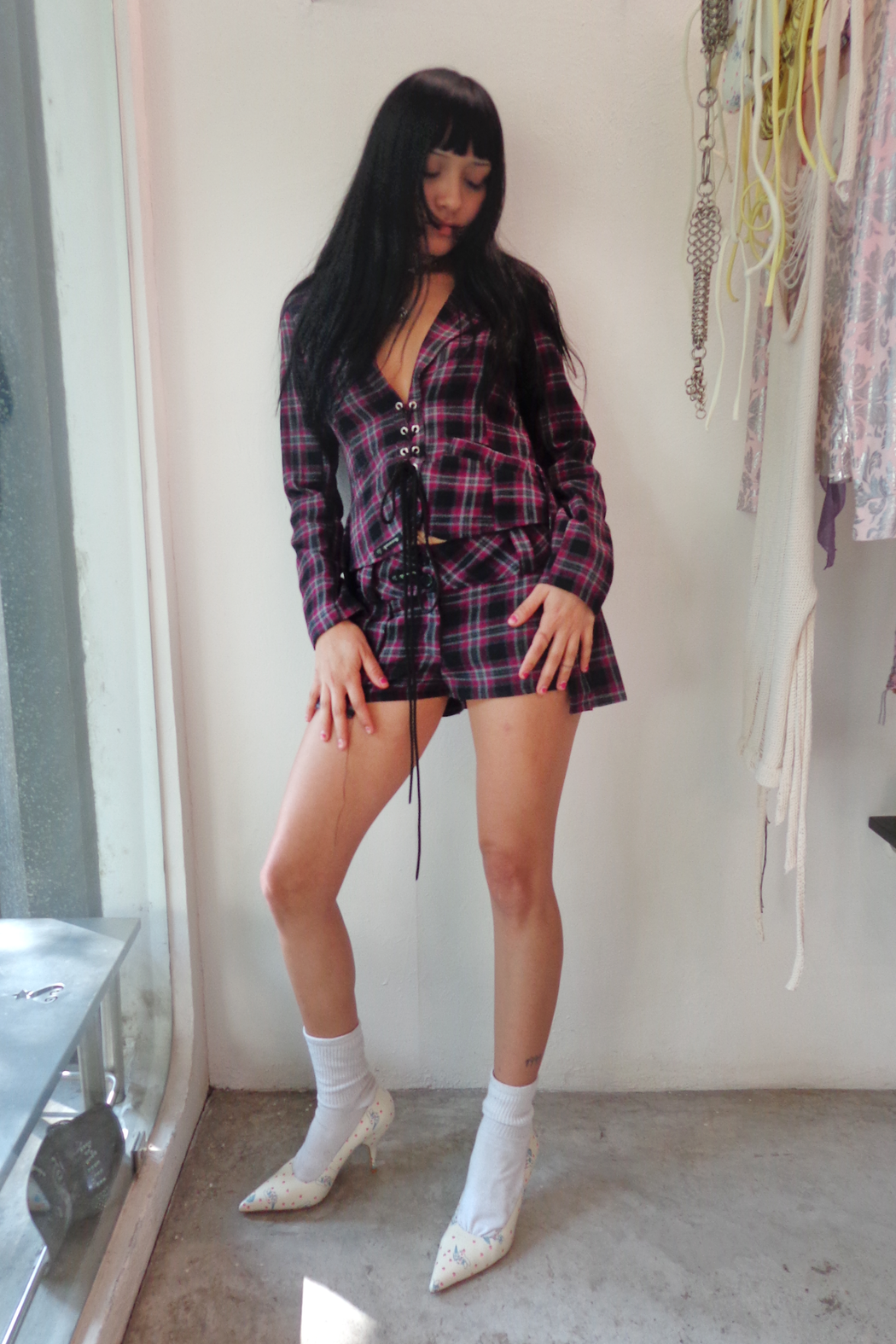 PINK CHECKERED SCHOLAR SET