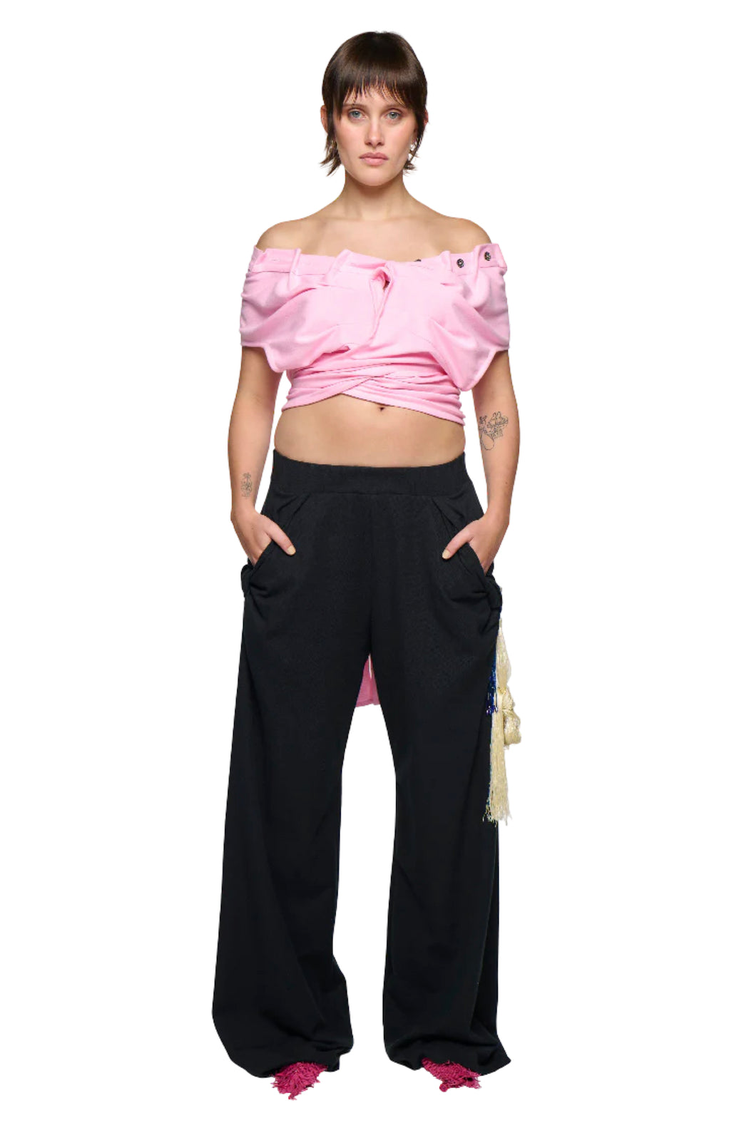 Backless Polo Shirt - Pink