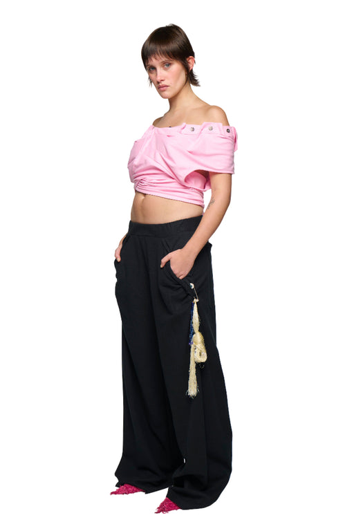 Backless Polo Shirt - Pink